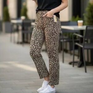 MICHAEL Michael Kors Leopard Print Cropped Jeans